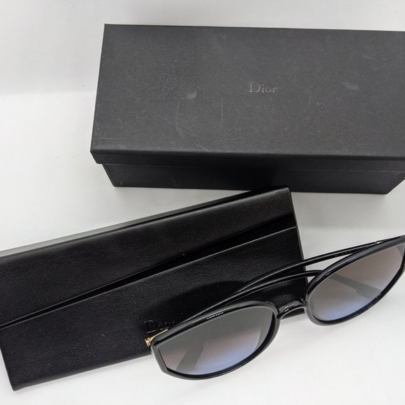 CHRISTIAN DIOR SoStellaire4 cat eye women's sunglasses -BLACK WITH CASE - Picture 8 of 15